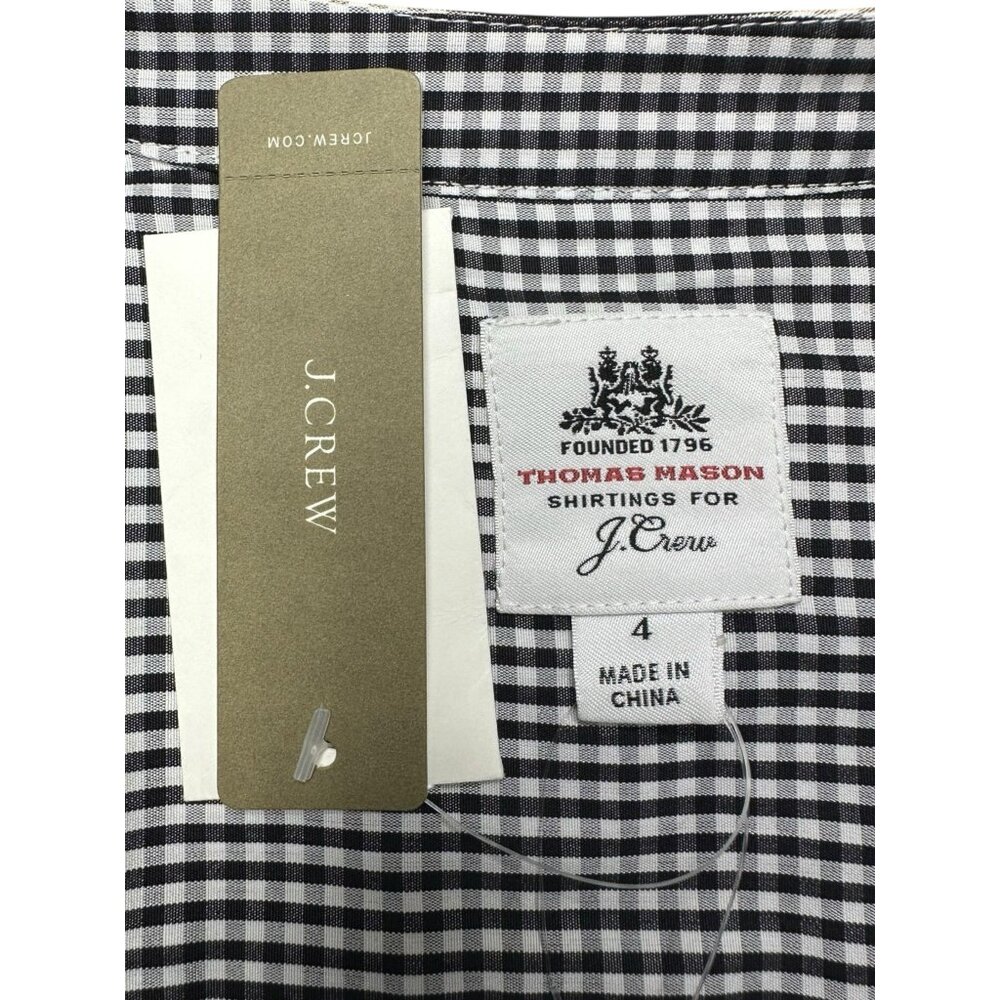J. Crew Black Gingham Check Button-Down Size 4 H0444 - Picture 5 of 11